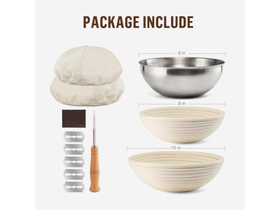 Kit de Démarrage pour Levain en Rotin Rond Banneton