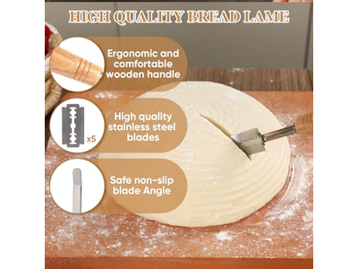 Grand panier banneton ovale avec farine de riz pour baguette
