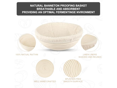 Panier banneton commercial renforcé en acier avec cœur en rotin