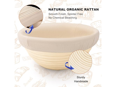 Paniers en Rotin Naturel pour Cuisson du Pain Sécurité Alimentaire Panier de Levée Ovale