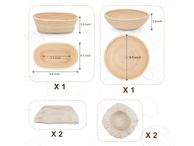 Panier de Cuisson aux Noix Pains Ovales Paniers de Table en Toile Affichage Céramique