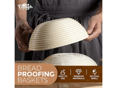 Panier de Fermentation de Pain en Rotin Ovale Banneton Levée Rond de 9 Pouces