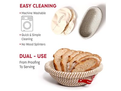 Bannetons en Plastique Pain Sans Pétrissage Banneton Grand Silicone Doublure DIY Marron