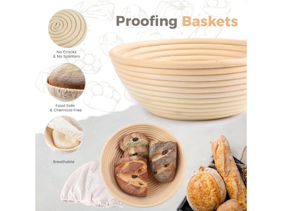 Kit de Fabrication de Pâte Fermentée Banneton avec Couvercle