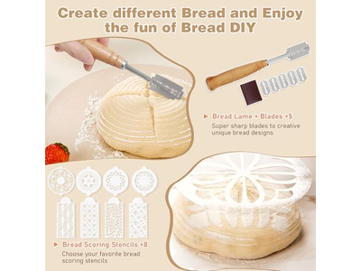 Panier à pain en rotin avec couvercle et doublure pour outil de fermentation de levain