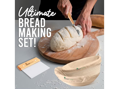 Panier de fermentation de pain montant pour boulangerie avec doublure en tissu alimentaire de 12 pouces
