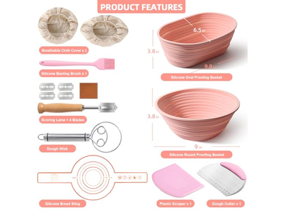 Panier de fermentation rond ovale en vigne PP Banetone Baguette Gâteau Tricot